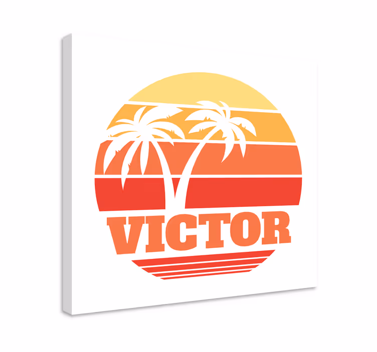 Tablou personalizat personalizare palmieri apus de soare - TenStickers