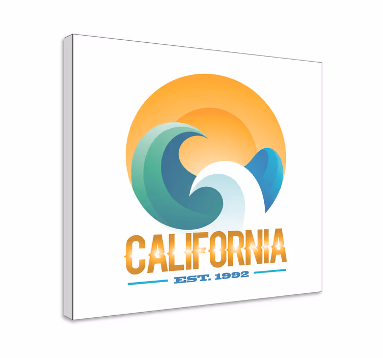 Tablou marinar emblemă de surfing din california - TenStickers