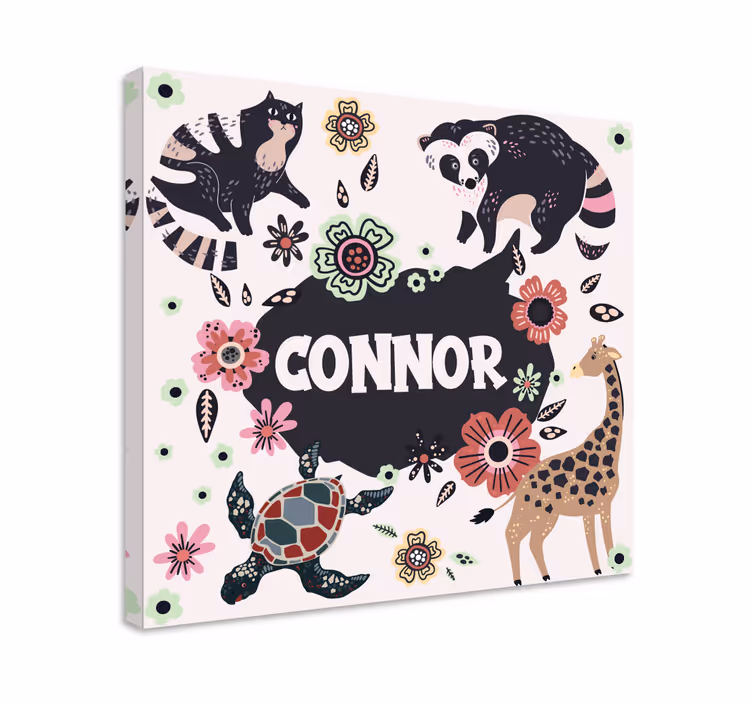 Tablou cameră pentru copii colaj de natură personalizat - TenStickers