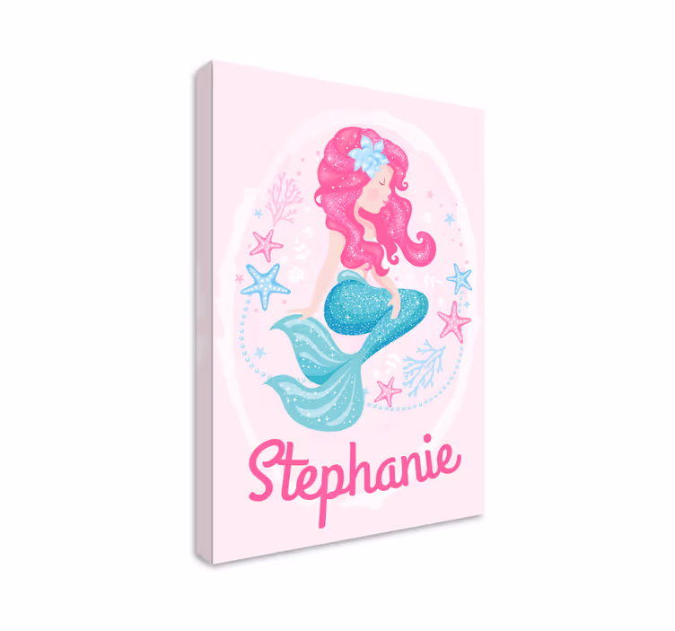 Tablou cameră pentru copii sirenă personalizată - TenStickers