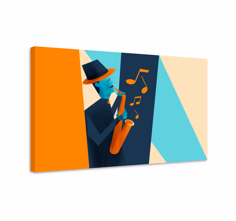 Tablou muzică saxofonist de jazz - TenStickers