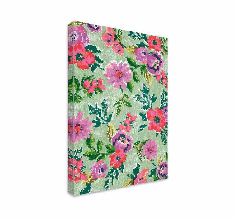 Tablou flori model floral mozaic - TenStickers
