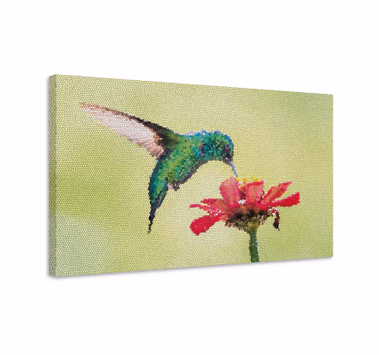 Păsări colorate mozaic imprimeuri de pânză - TenStickers