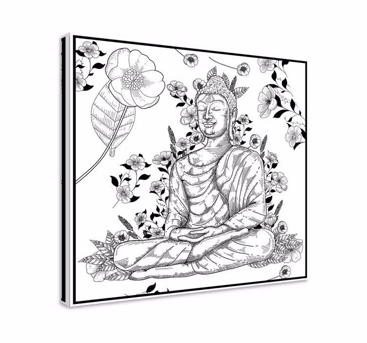 Tablou buddha armonie florală buddha - TenStickers