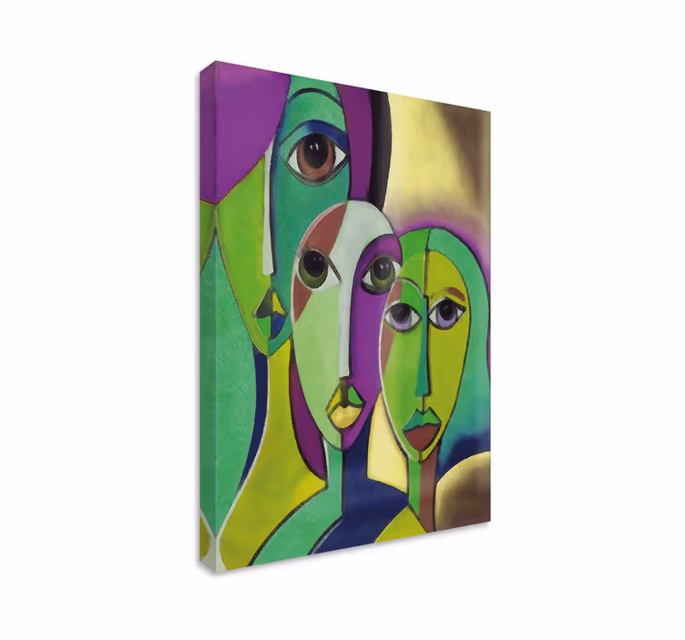 Tablou artă compoziție fețe abstracte - TenStickers