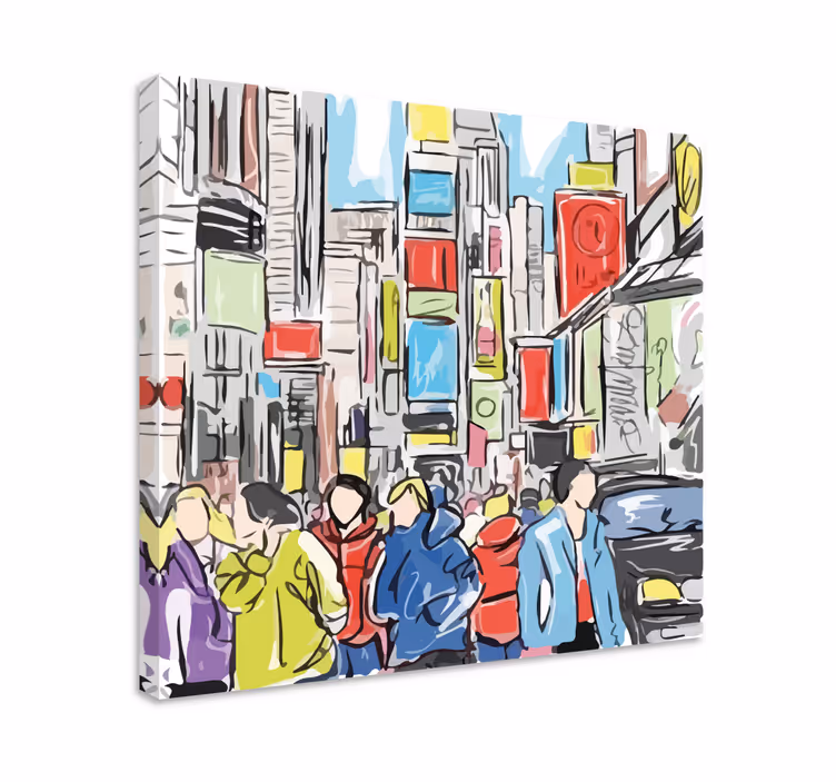 Modern de nueva york people print pe pânză - TenStickers