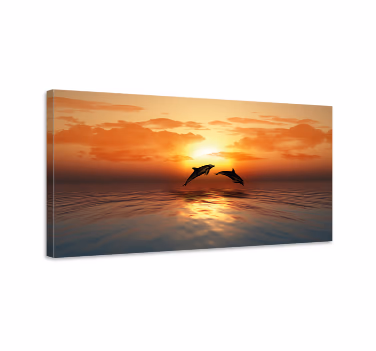 Imagini de pânză cu delfini săriți în 3d - TenStickers