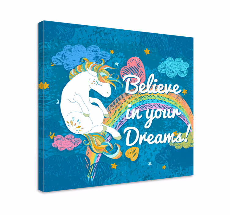 Unicorn multicolour frase unicorn wall print - TenStickers