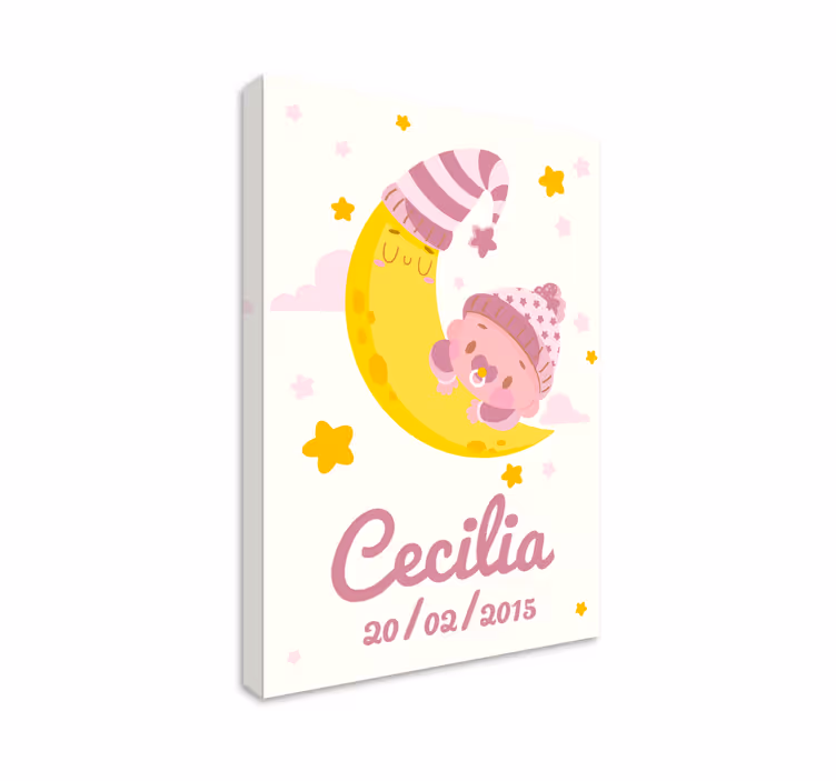 Tablou bei Îmbrățișarea lunii fericite - TenStickers