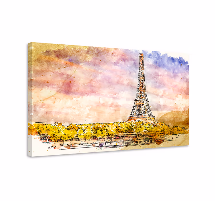 Tablou orașe scenă cu turnul eiffel - TenStickers