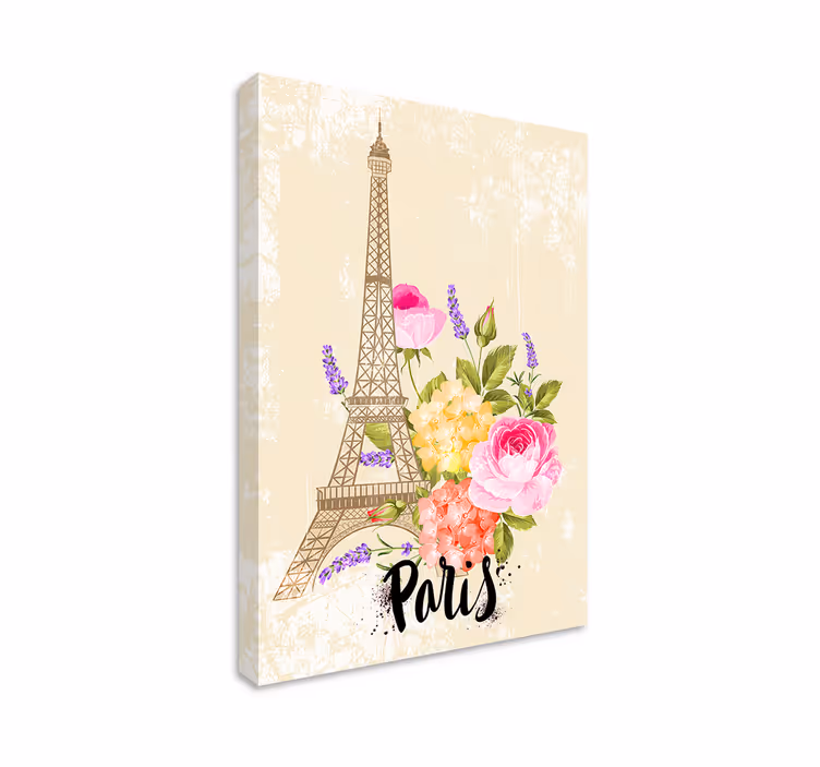 Orașe turn eiffel în primăvară arta pânză oraș - TenStickers