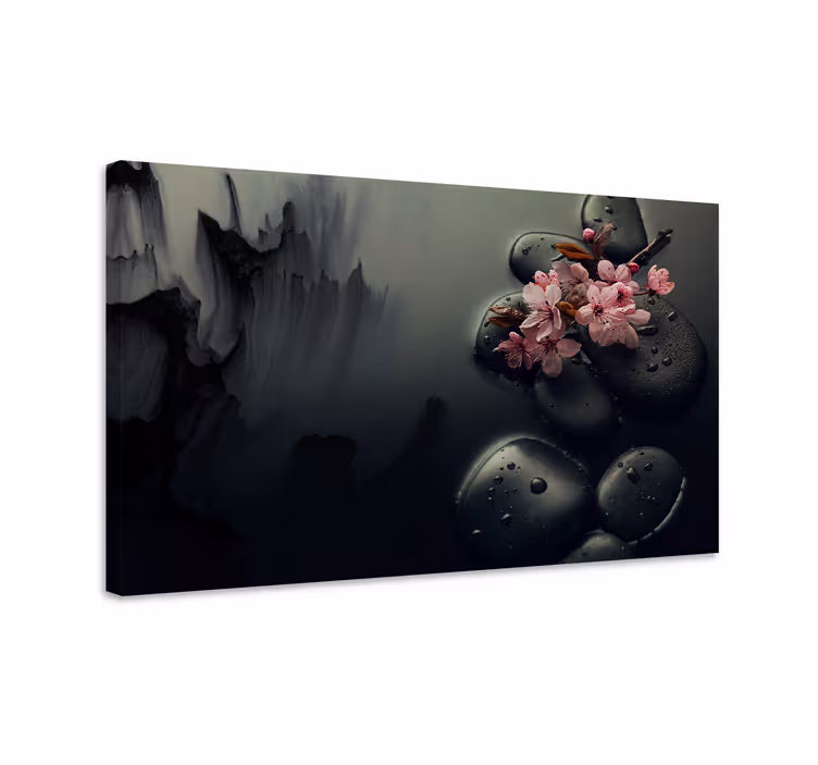Elegantes flores piedras zen elegant canvas - TenStickers