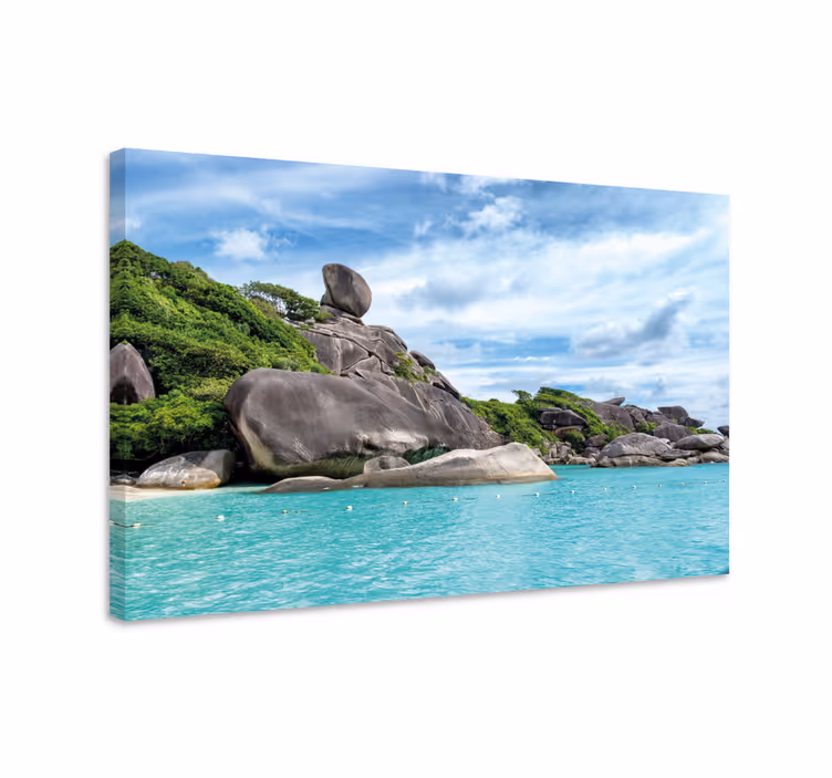 Pânză liniștită de peisaj stâncos de coastă - TenStickers