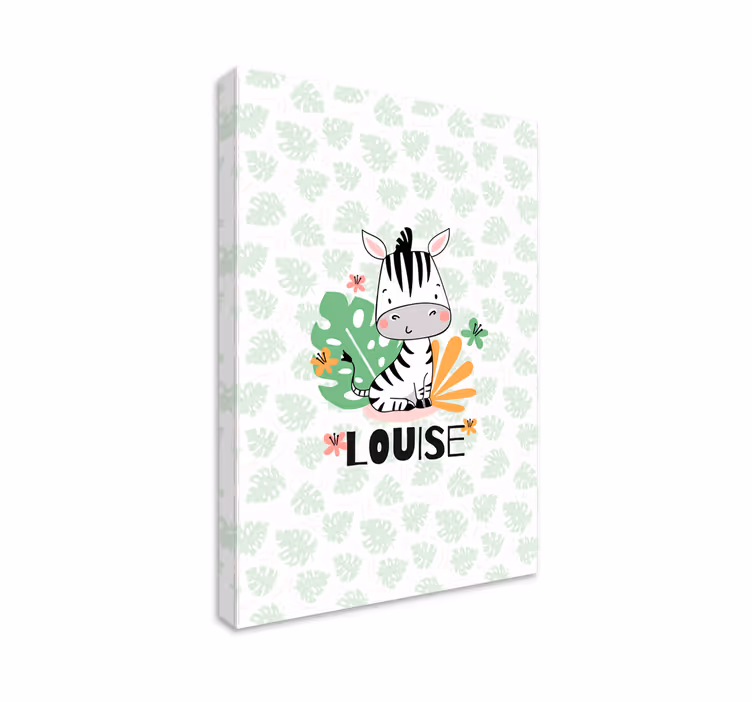 Tablou bei ilustrație personalizată de zebră - TenStickers