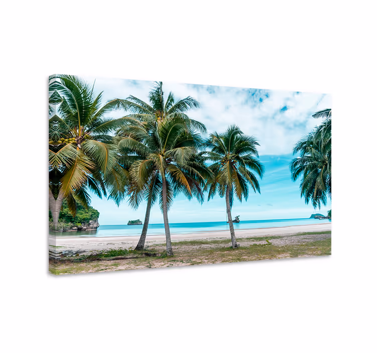 Mare plaja palmieri nisip peisaj panza - TenStickers