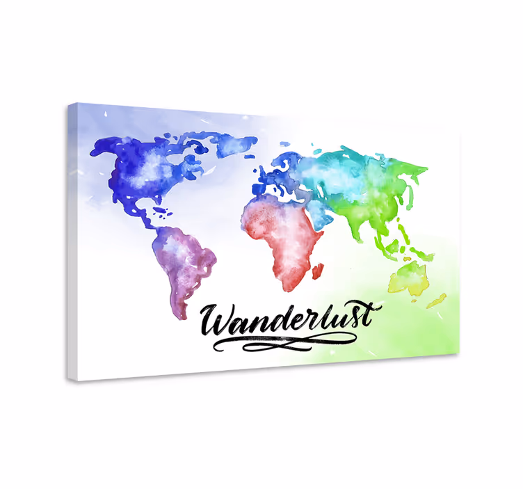 Arta de perete wanderlust canvas pentru dormitorul matrimonial - TenStickers