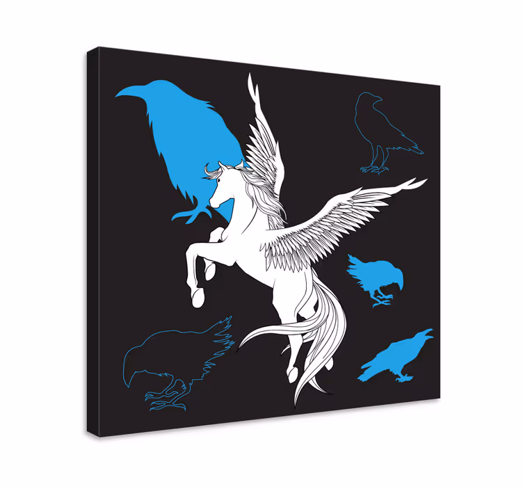 Tablou dinozauri zborul mitic al pegasului - TenStickers