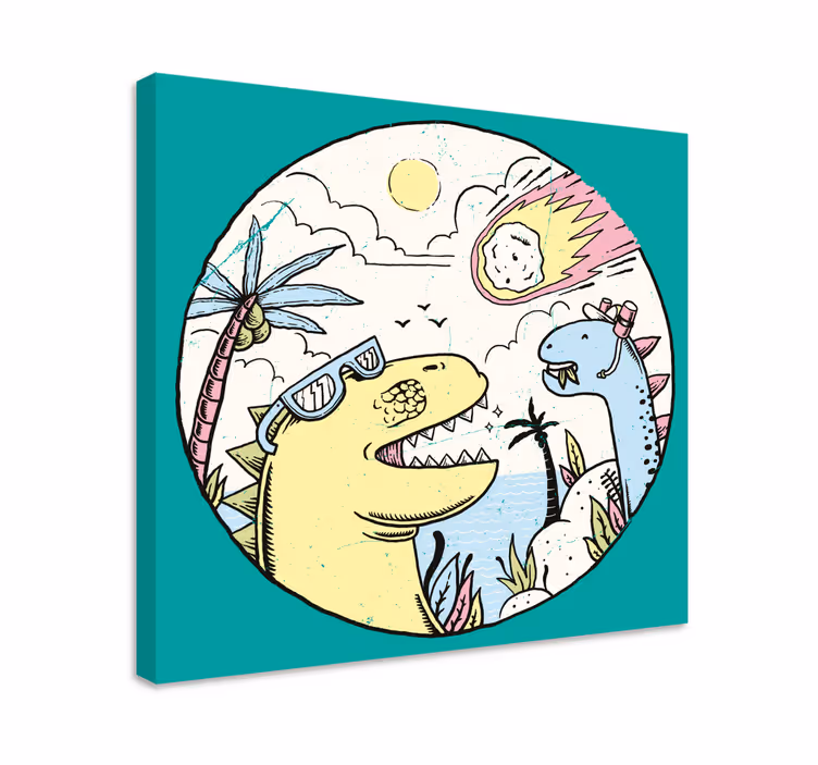Tablou dinozauri în aventură - TenStickers