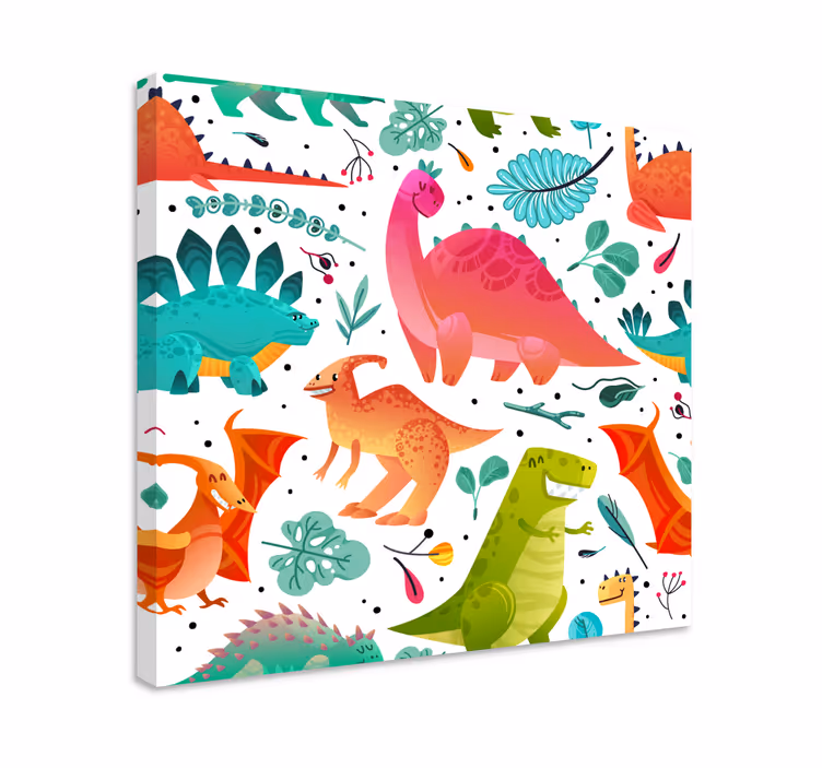 Dinozauri fericiți pentru copii amprente de pânză - TenStickers