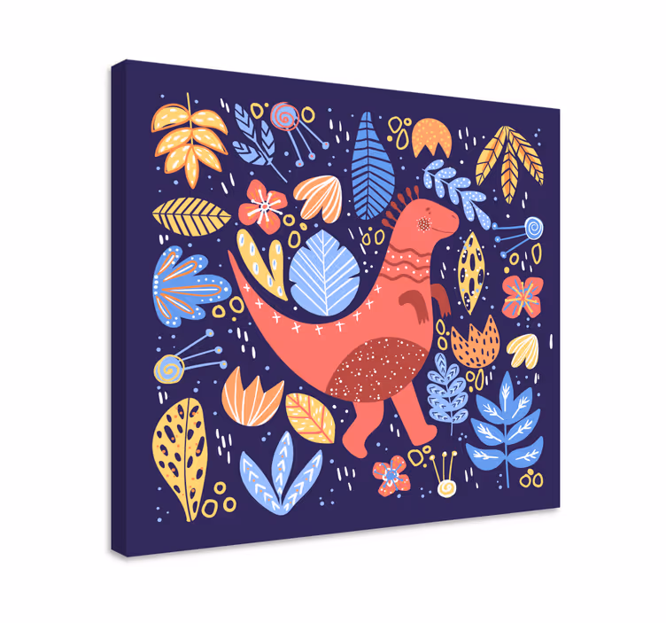 Tablou dinozauri ilustrație jucăușă - TenStickers
