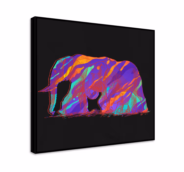 Tablou elefanți artă siluetă elefant - TenStickers