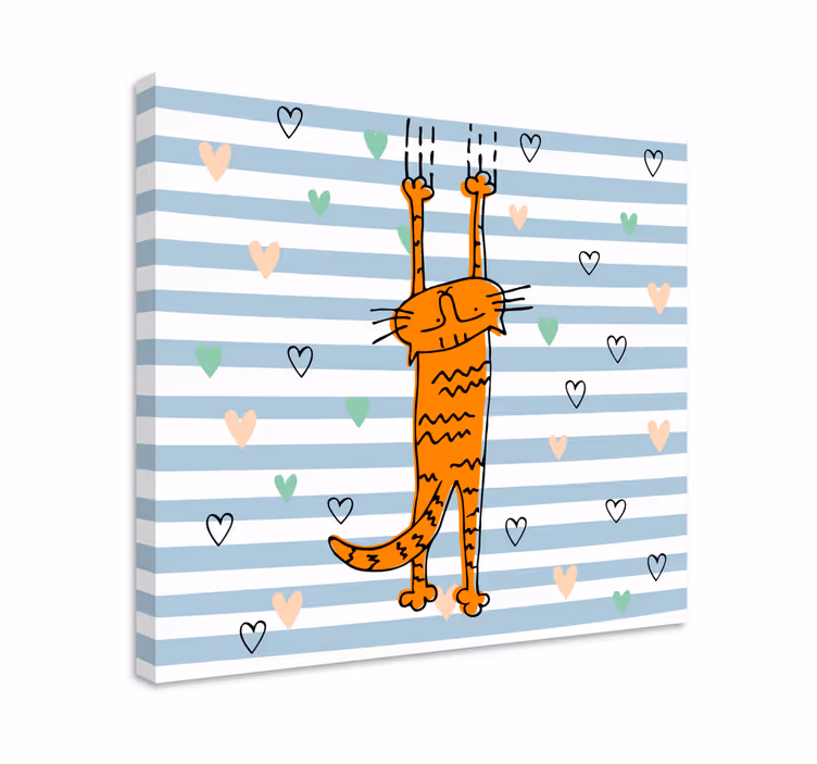 Tablou pisici pisică jucăușă portocalie - TenStickers