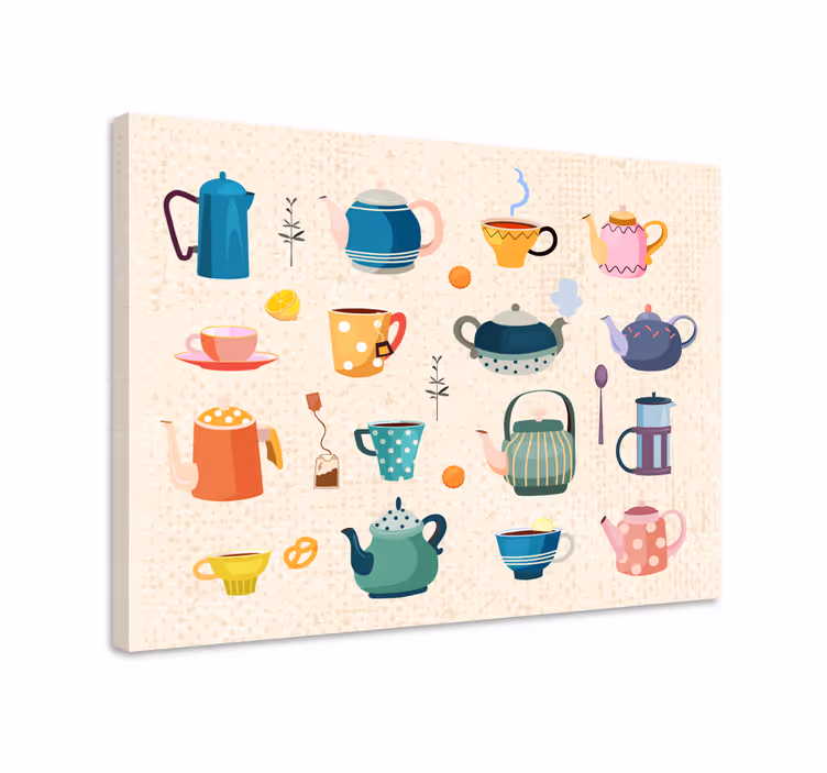 Ceai vintage bucatarie arta retro panza - TenStickers