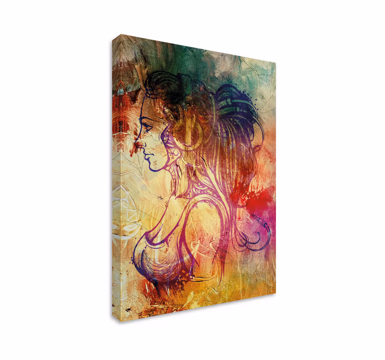 Tablou persoane siluetă elegantă de profil - TenStickers