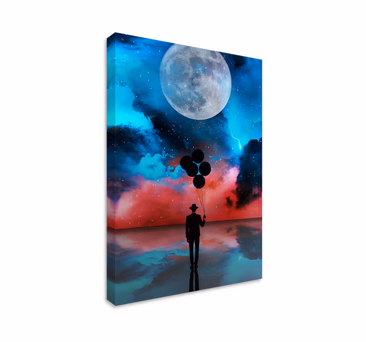 Tablou abstract balonase cu siluete misterioase - TenStickers