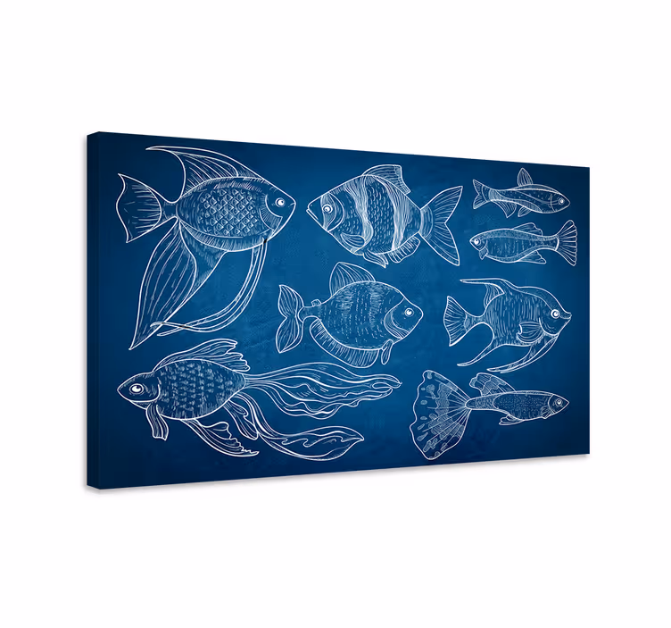 Arta pânzei de baie pește marin - TenStickers