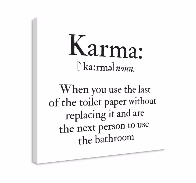 Baie distracție karma baie pânză artă - TenStickers