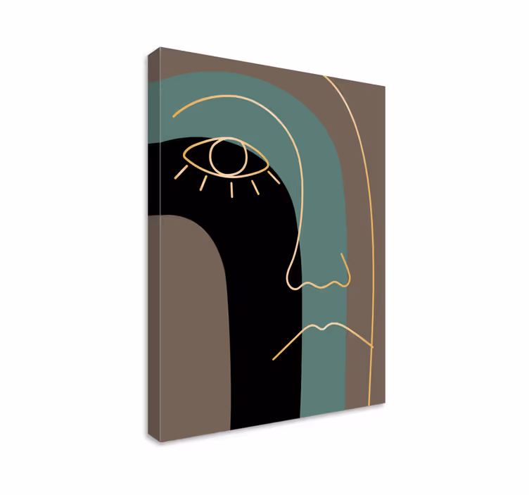 Tablou abstract conturul feței minimalist - TenStickers