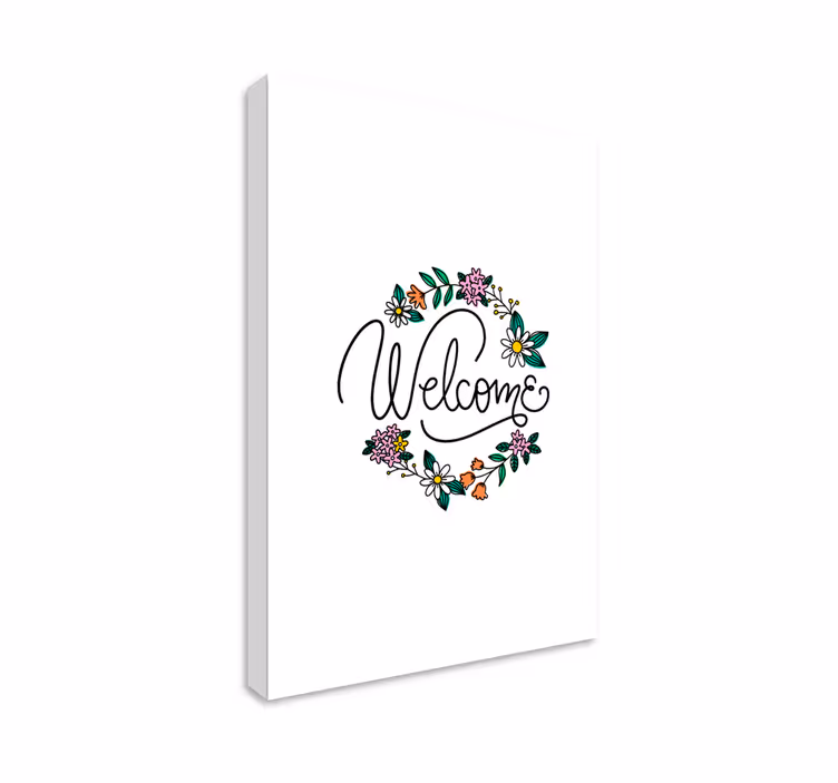 Tablou zen coroană florală de bun venit - TenStickers
