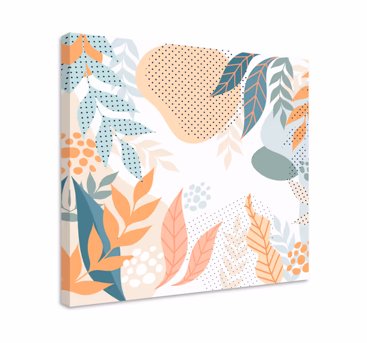 Tablou flori şi plante cu modele de frunze botanice - TenStickers