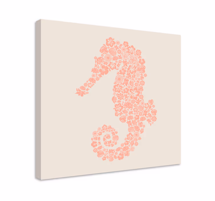 Tablou elefanți design floral cu cai de mare - TenStickers