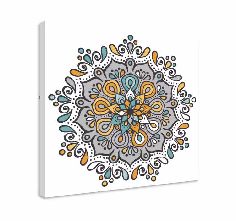 Mandala colorată cu artă de perete cu pânză florală - TenStickers