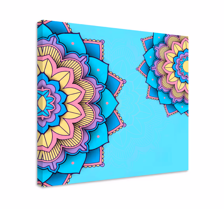 Două artă de perete cu pânză mandala cu modele colorate - TenStickers