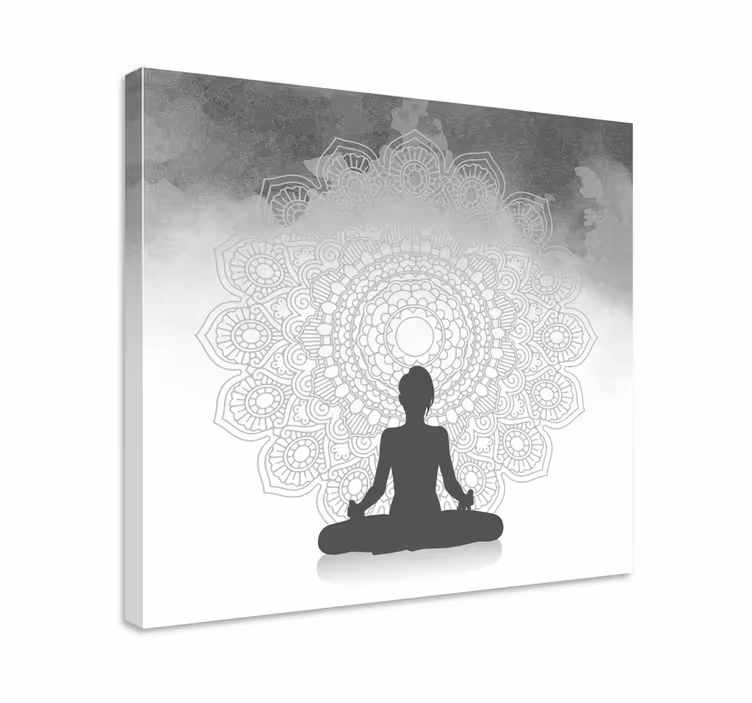 Siluetă meditație mandala pânză artă - TenStickers