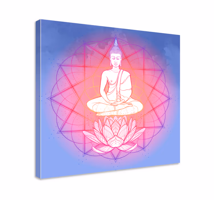 Buddha meditând arta pânzei mandala - TenStickers