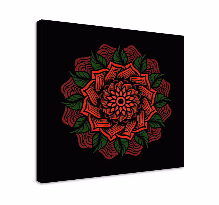Trandafir tematic mandala pânză artă de perete - TenStickers
