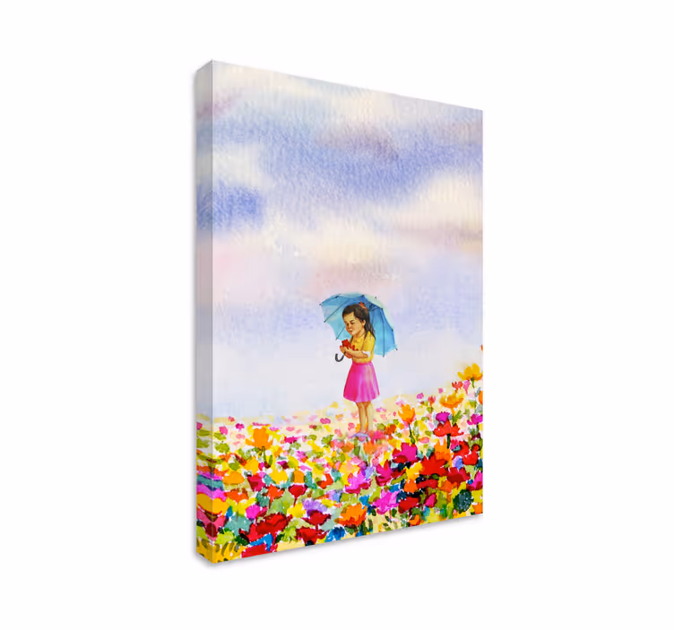 Tablou infantil fata cu umbrela - TenStickers