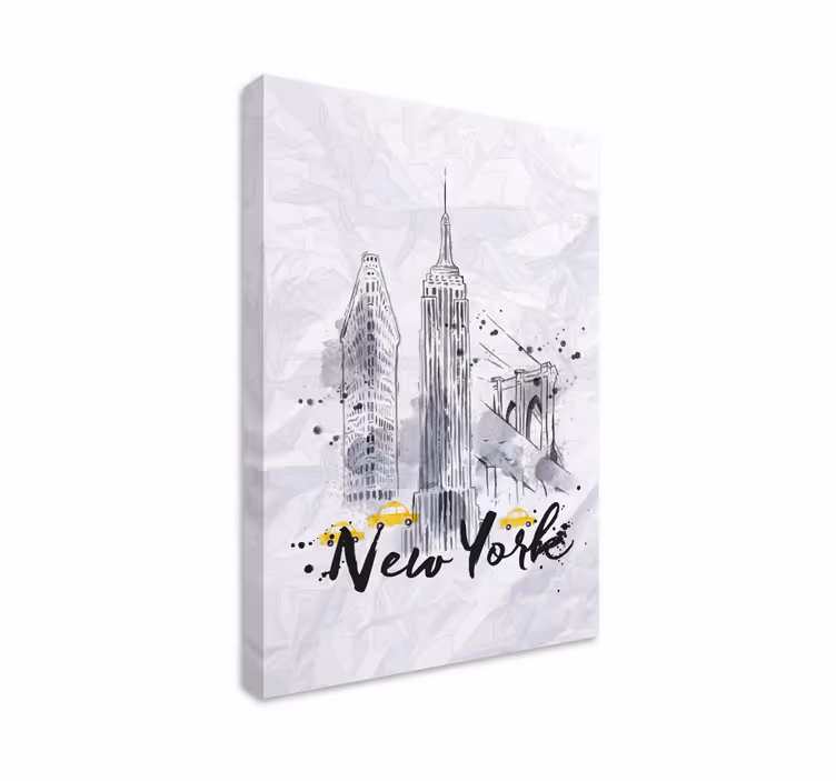 Tablou orașe ilustrare a orizontului new york - TenStickers