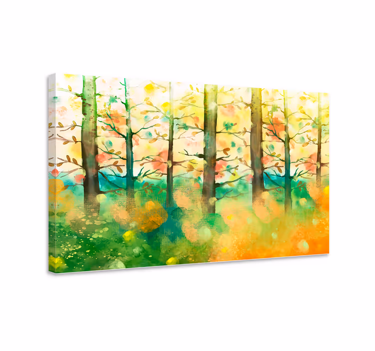 Pânză de artă perete copac multicolor copac - TenStickers