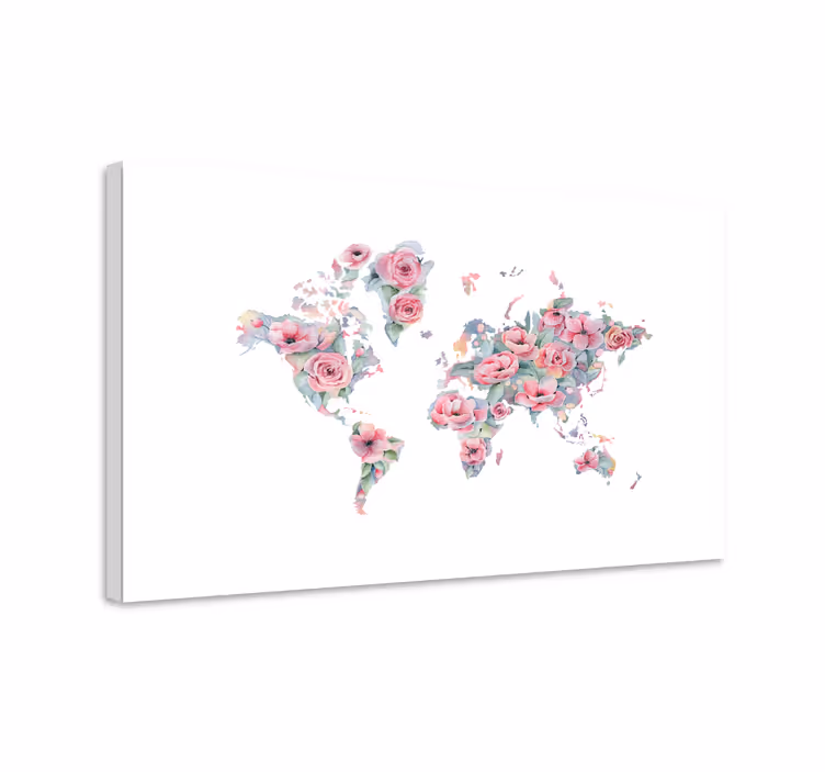 Tablou flori şi plante design alb floral - TenStickers