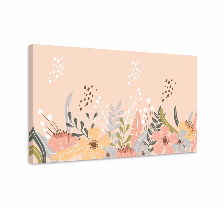 Tablou flori şi plante design floral pastel - TenStickers