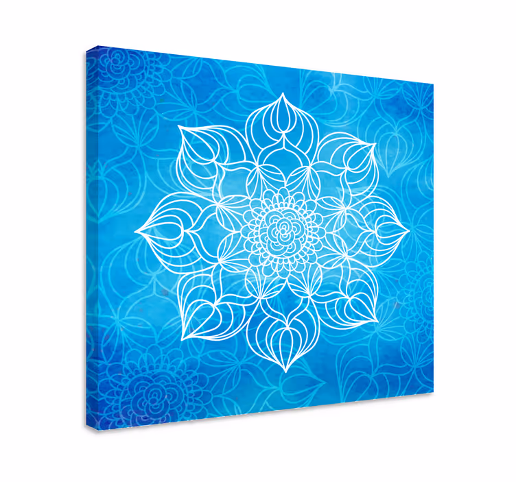 Vopsea albastră stropire mandala pânză artă de perete - TenStickers