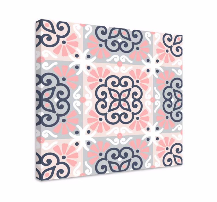 Tablou modern cu motive florale geometrice - TenStickers