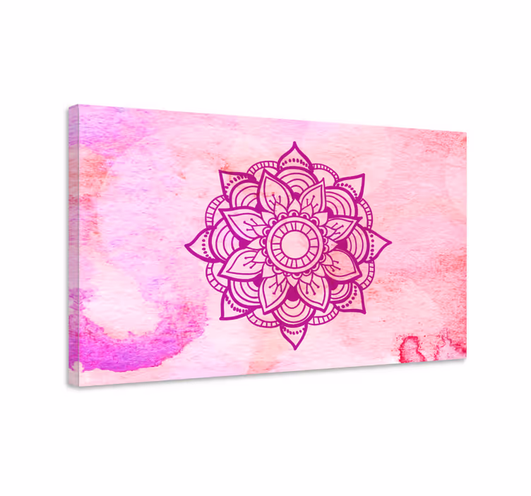 Arta de perete roz panza acuarela mandala - TenStickers