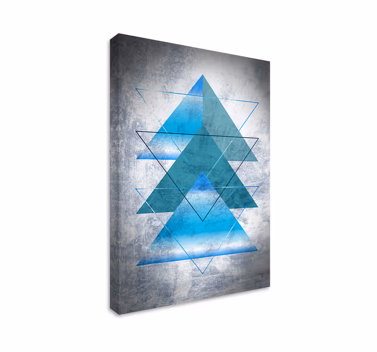 Tablou geometric forme albastre geometrice - TenStickers