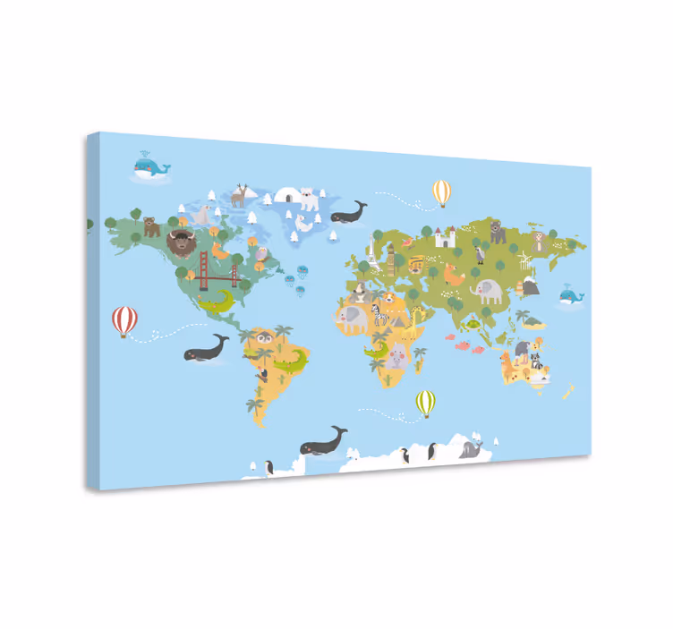 Harta copiilor panza harta lumii - TenStickers